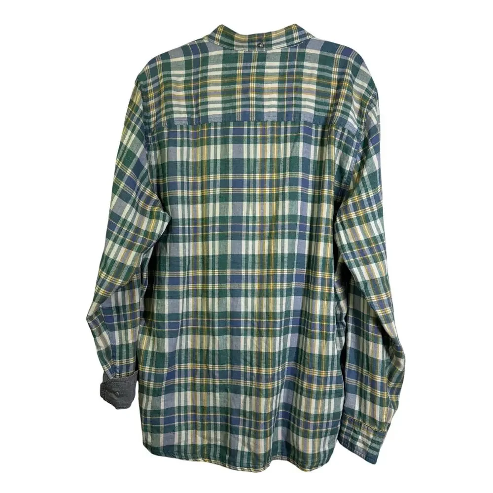 TOAD & CO Shirt XL Airsmyth Lightweight Plaid Flannel Button‎ Down Recycled